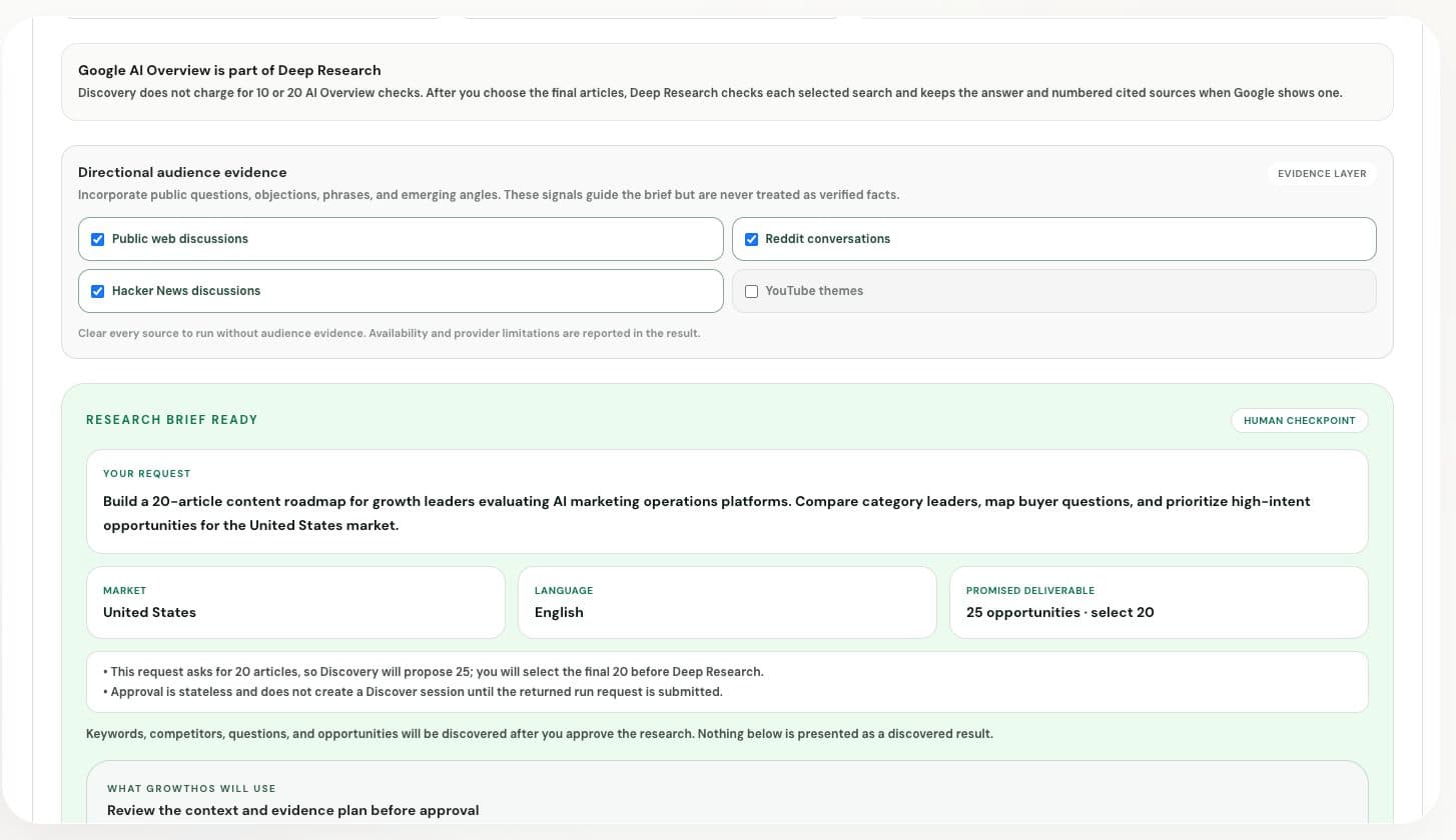 GrowthOS Research approval checkpoint